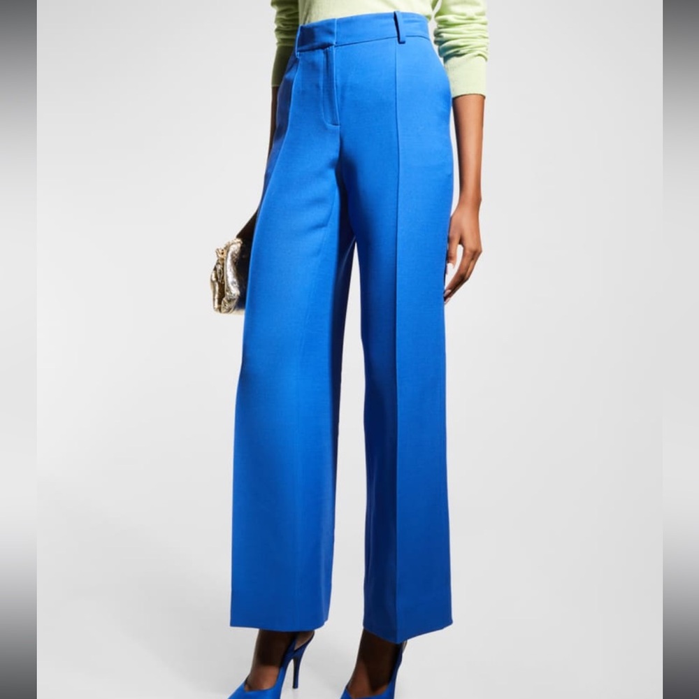 Elegant Blue Women's Wide-Leg Pants